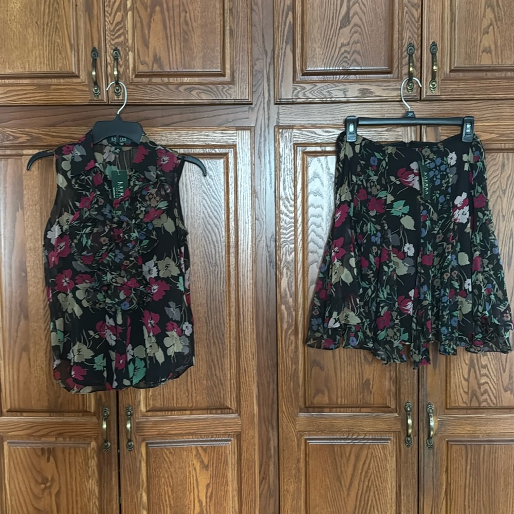 Ralph Lauren skirt & top set. Brand new with tags. Black camisole is part of set